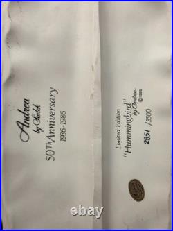 Andrea by Sadek Limited Edition 3 Hummingbirds Hibiscus Porcelain Sculpture 13