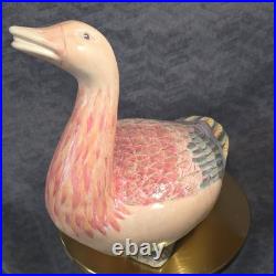 Andrea by Sadek Macau Chinese Large Porcelain Duck Goose Figurine Hand Painted