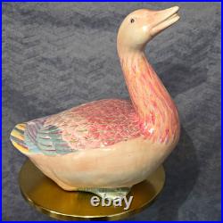Andrea by Sadek Macau Chinese Large Porcelain Duck Goose Figurine Hand Painted