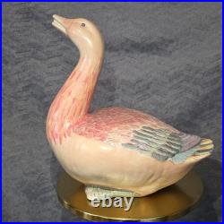 Andrea by Sadek Macau Chinese Large Porcelain Duck Goose Figurine Hand Painted