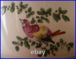 Antique 18thC Worcester Porcelain Bird Scene & Floral Slop Bowl Porzellan Schale
