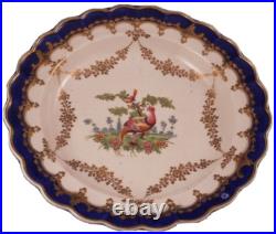 Antique 18thC Worcester Porcelain Bird Scene Plate Porzellan Teller Scenic