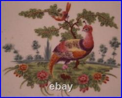 Antique 18thC Worcester Porcelain Bird Scene Plate Porzellan Teller Scenic