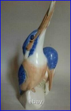 Antique 1920s Denmark Unique Sculpture Statue Porcelain Figure Birds Kingfishers