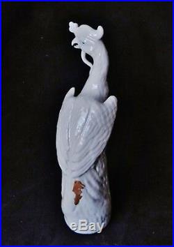 Antique 19thC Chinese Blanc de Chine Pheasant Bird Statue Porcelain Qing