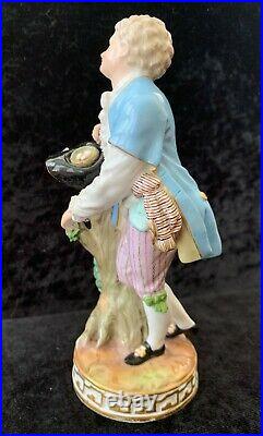 Antique 19th C. 7 Meissen Porcelain Figure of Boy with Birds Nest Model F68