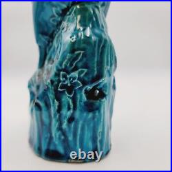 Antique 19th Century Chinese Export Turquoise Glazed Figure of Hawk 9