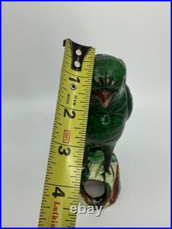 Antique 19th Century Chinese Glazed Green Parrot Pottery- FREE SHIPPING