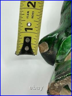 Antique 19th Century Chinese Glazed Green Parrot Pottery- FREE SHIPPING