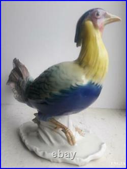 Antique 20s Statue Large Bird Porcelain Pheasant Karl Ens Germany Figurine Signe