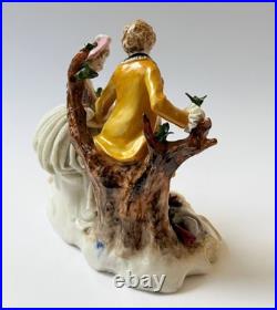 Antique Ackermann & Fritze Porcelain Figurine Courting Couple Bird Nest