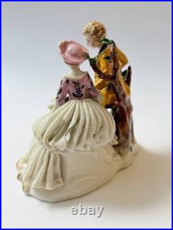 Antique Ackermann & Fritze Porcelain Figurine Courting Couple Bird Nest