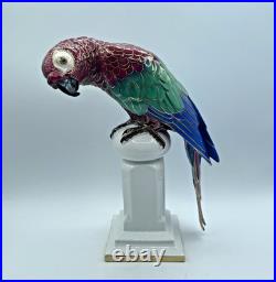 Antique Behscherzer Bavaria Porcelain 12 Figurine Of A Parrot, Outstanding