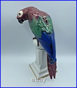 Antique Behscherzer Bavaria Porcelain 12 Figurine Of A Parrot, Outstanding
