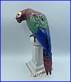 Antique Behscherzer Bavaria Porcelain 12 Figurine Of A Parrot, Outstanding