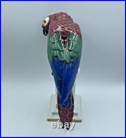 Antique Behscherzer Bavaria Porcelain 12 Figurine Of A Parrot, Outstanding