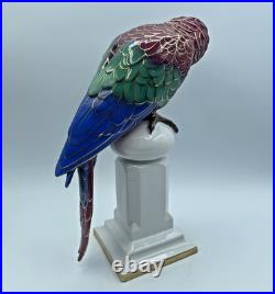 Antique Behscherzer Bavaria Porcelain 12 Figurine Of A Parrot, Outstanding