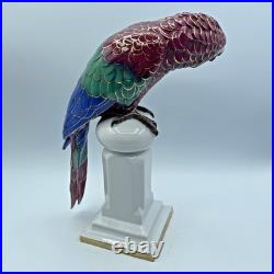Antique Behscherzer Bavaria Porcelain 12 Figurine Of A Parrot, Outstanding