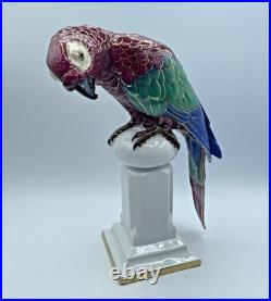 Antique Behscherzer Bavaria Porcelain 12 Figurine Of A Parrot, Outstanding