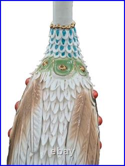 Antique Bird Figurine Heron Crane Porcelain Ceramic Statue Art Deco Styling 21