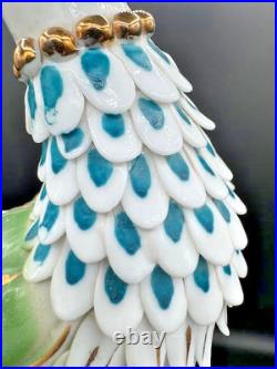 Antique Bird Figurine Heron Crane Porcelain Ceramic Statue Art Deco Styling 21