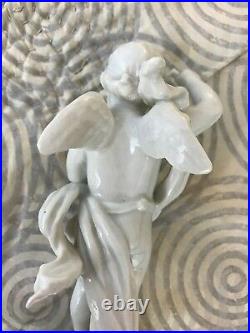 Antique Capodimonte Signed Porcelain Cherub with Bird and Pitcher Bath