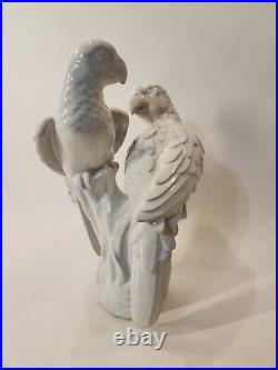 Antique Ceramic / Porcelain Loving Parrots Bird Art Sculpture VERY DETAILED