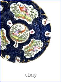 Antique Chelsea Porcelain Cabinet Plate with Exotic Birds and Insects