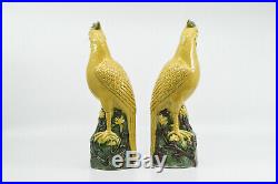 Antique Chinese Export Porcelain Pair Birds, 10 inches tall