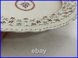 Antique Chinese Export Reticulated Porcelain Oval Tray w Floral Birds Decoration
