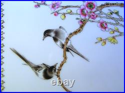 Antique Chinese Famille Rose Bird Porcelain Plaque China