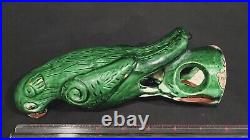 Antique Chinese Green Glaze Pottery Parrot, Late Qing Dynasty