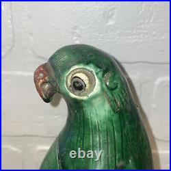 Antique Chinese Green Glaze Pottery/Porcelain Parrot