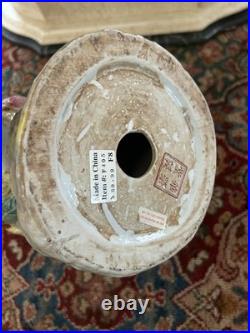 Antique Chinese Hand Painted Porcelain Bird Figurine Multicolor Ceramic 17 RARE