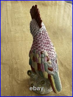 Antique Chinese Hand Painted Porcelain Bird Figurine Multicolor Ceramic 17 RARE