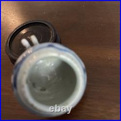 Antique Chinese Ming Blue And White Porcelain Bird Feeder