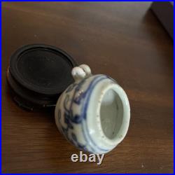 Antique Chinese Ming Blue And White Porcelain Bird Feeder