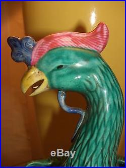 Antique Chinese Porcelain Birds of Paradise Statues Dynasty Marked