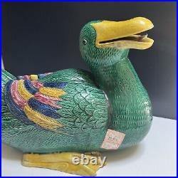 Antique Chinese Porcelain Duck/Signed