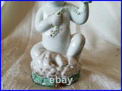 Antique Chinese Porcelain Figure Child holding Lotus by Famous Artist