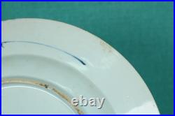 Antique Chinese Porcelain Kangxi Period Blue and White Plate Bird and Flower