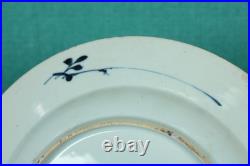 Antique Chinese Porcelain Kangxi Period Blue and White Plate Bird and Flower