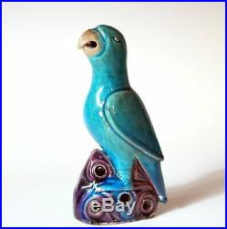 Antique Chinese Porcelain Parrot Hawk Bird Figure Turquoise 19th C