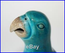Antique Chinese Porcelain Parrot Hawk Bird Figure Turquoise 19th C