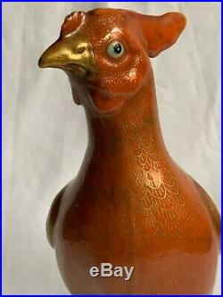 Antique Chinese Porcelain Phoenix Bird Figurine Gilt Qianlong 18th Century