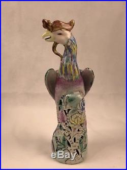 Antique Chinese Porcelain Phoenix Bird Statue Figurine Mark