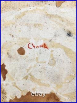 Antique Chinese Porcelain Plaque Hand Painted Famille Rose Bird Tree Tile 10.25