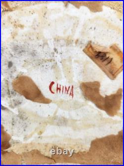 Antique Chinese Porcelain Plaque Hand Painted Famille Rose Bird Tree Tile 10.5