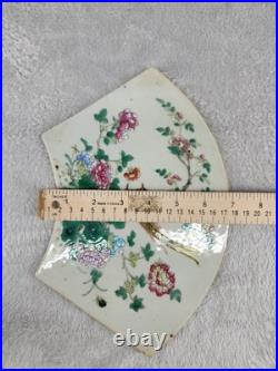 Antique Chinese Porcelain Plaque Hand Painted Famille Rose Bird Tree Tile 10.5