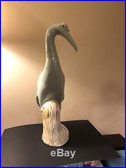 Antique Chinese Porcelain Rare Bird Heron Figurine 17